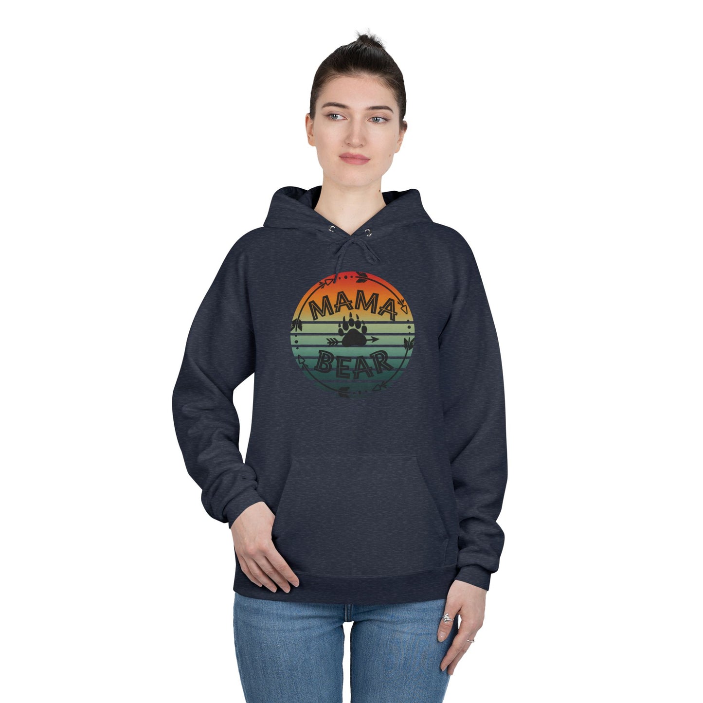 Hoodie Sweatshirt, Mama Bear Indigenous Inspired Design, Unisex EcoSmart® Pullover, Family Gift, Cozy Apparel, Sustainable