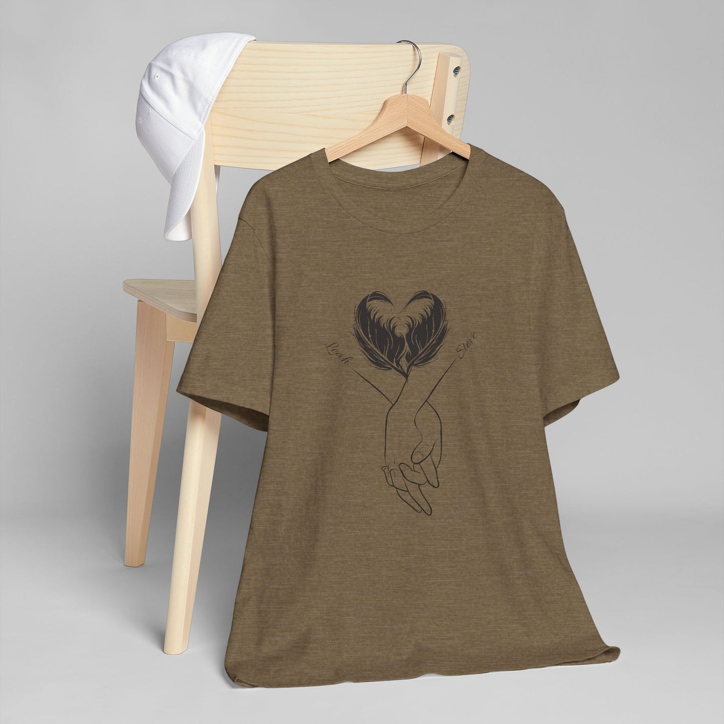 Customizable Holding Hands Hearts T-Shirt