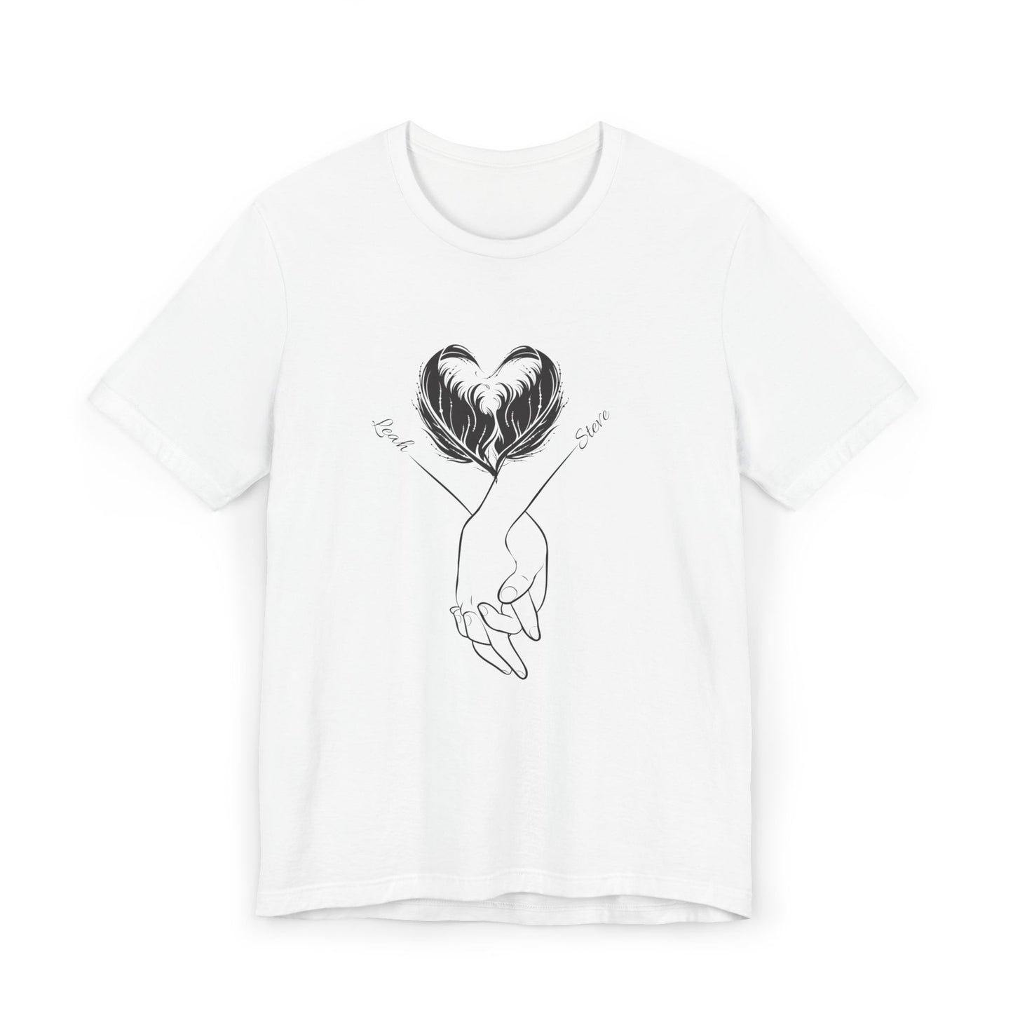 Customizable Holding Hands Hearts T-Shirt