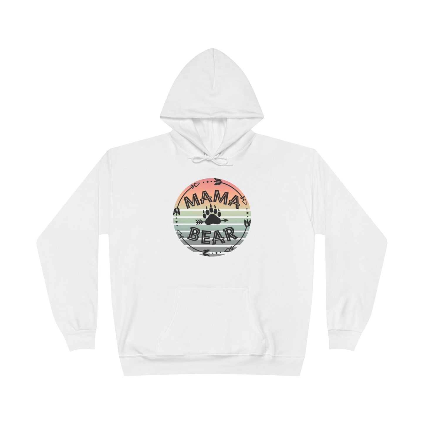 Hoodie Sweatshirt, Mama Bear Indigenous Inspired Design, Unisex EcoSmart® Pullover, Family Gift, Cozy Apparel, Sustainable