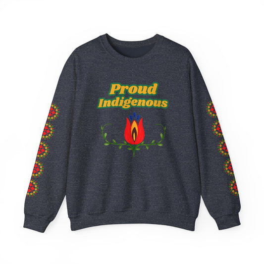 Indigenous Flower Sweatshirt with Sleeve Detail