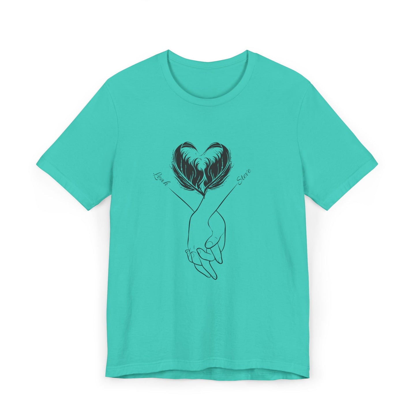 Customizable Holding Hands Hearts T-Shirt