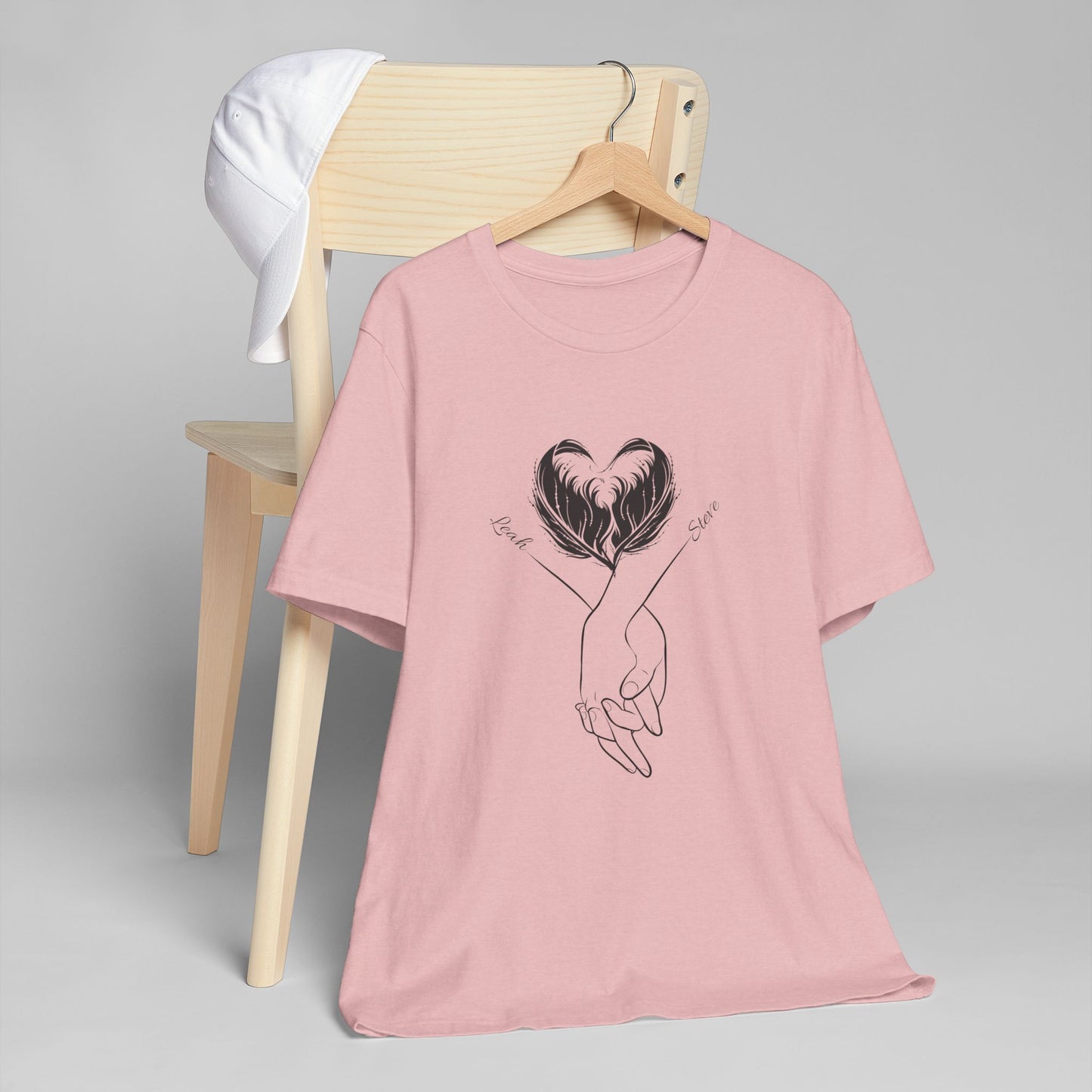 Customizable Holding Hands Hearts T-Shirt