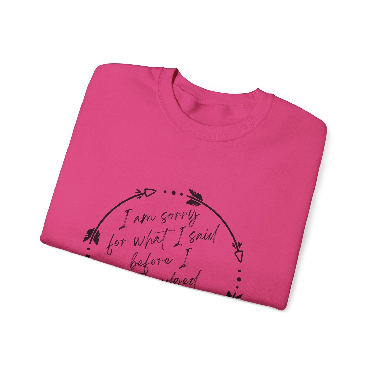 Indigenous "I'm sorry for what I said before I smudged" whimsy native design, Crewneck top