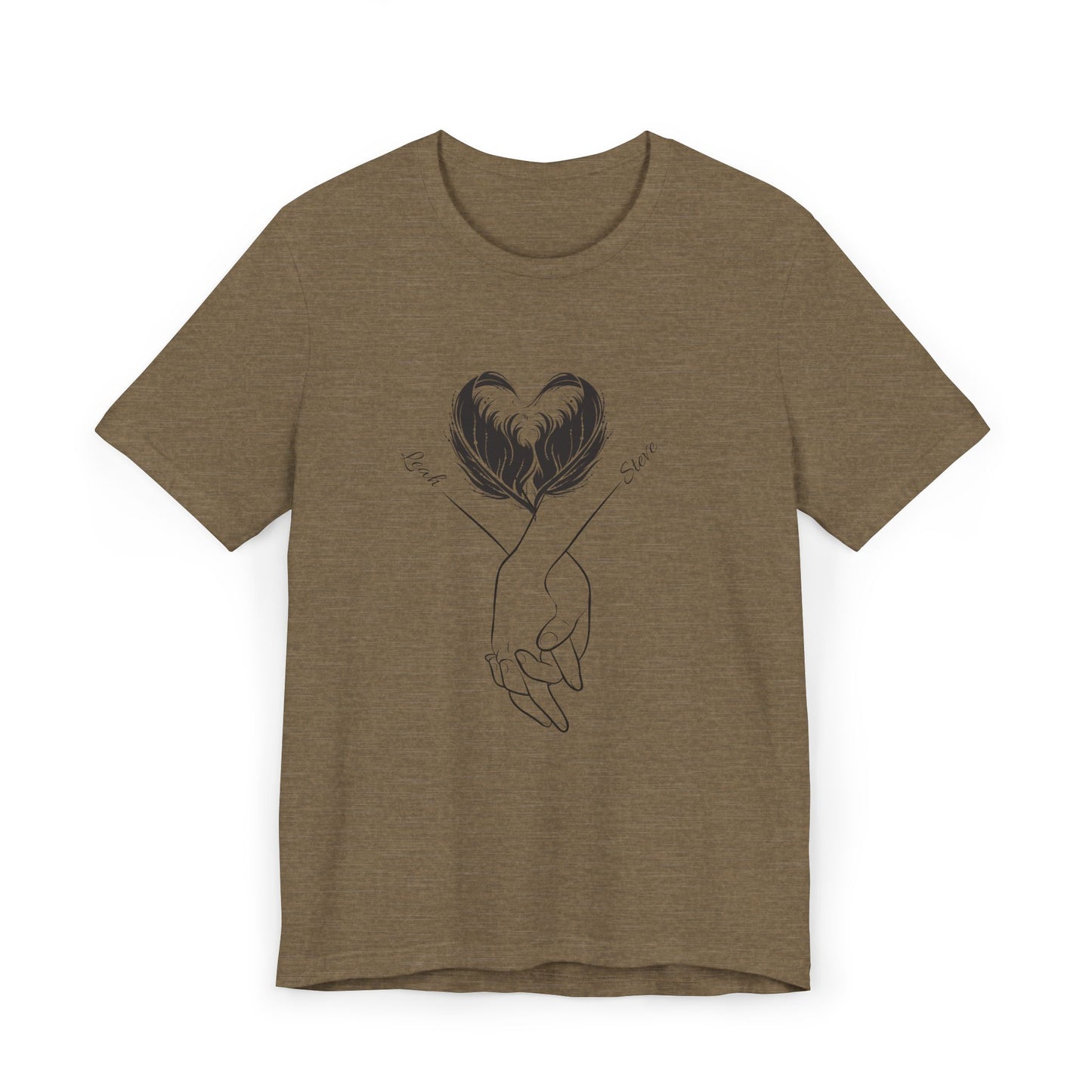 Customizable Holding Hands Hearts T-Shirt