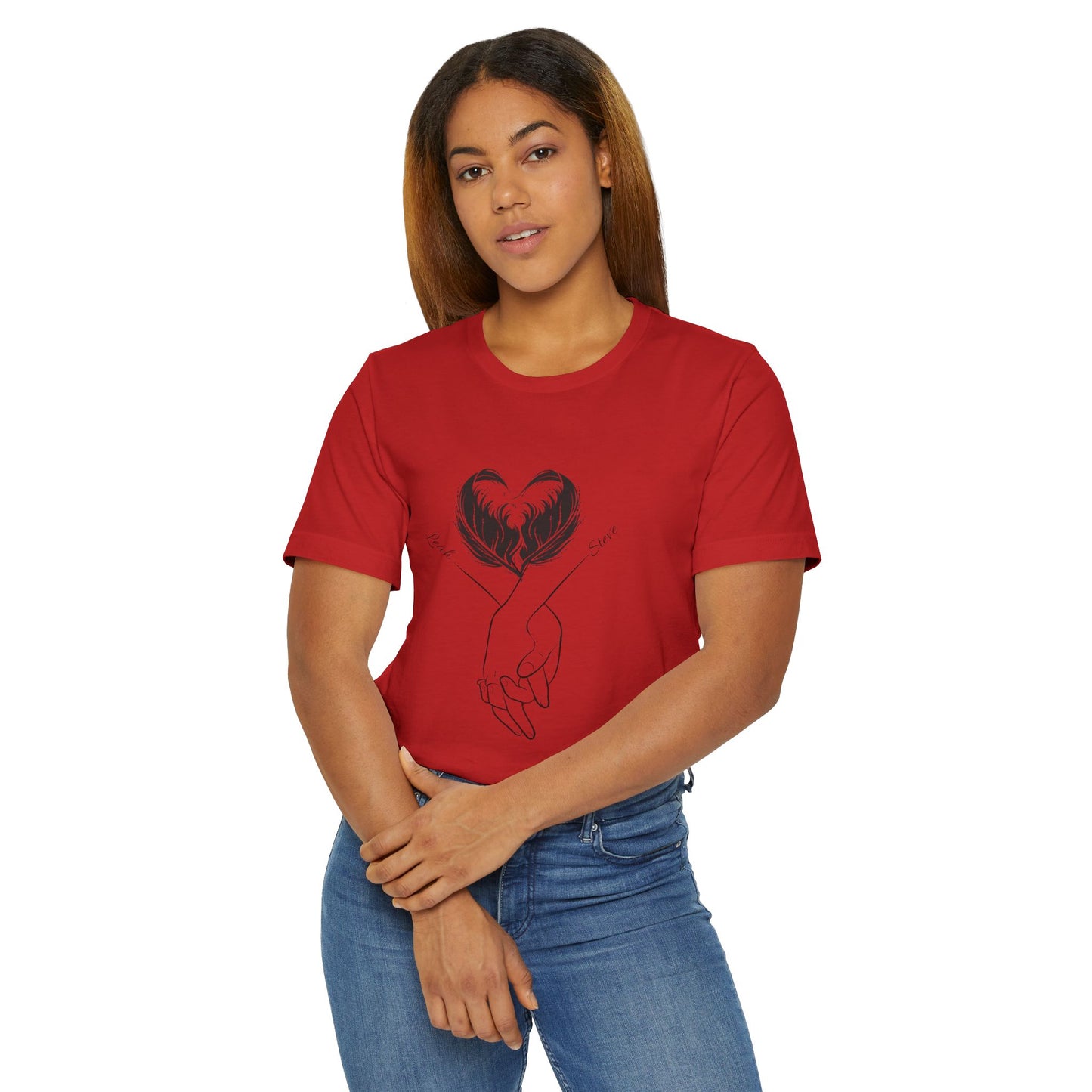 Customizable Holding Hands Hearts T-Shirt