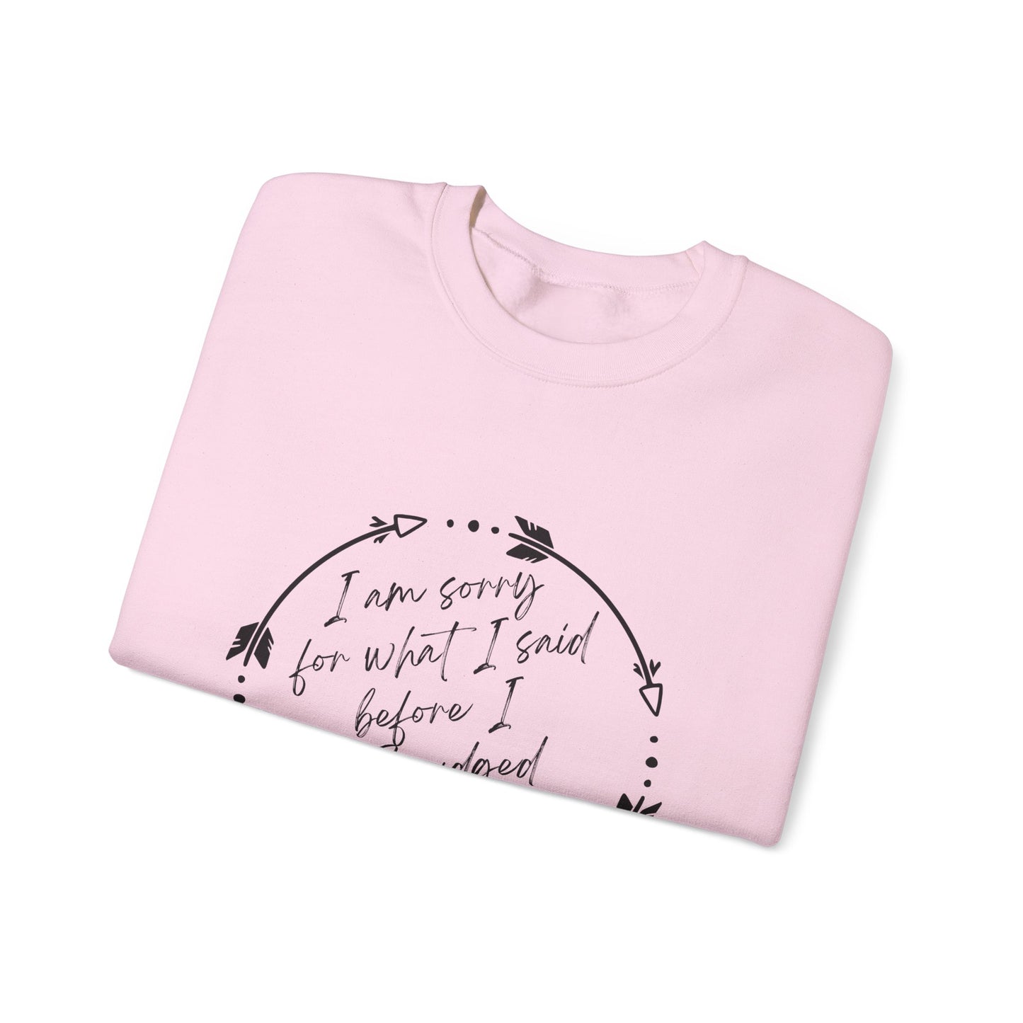 Indigenous "I'm sorry for what I said before I smudged" whimsy native design, Crewneck top