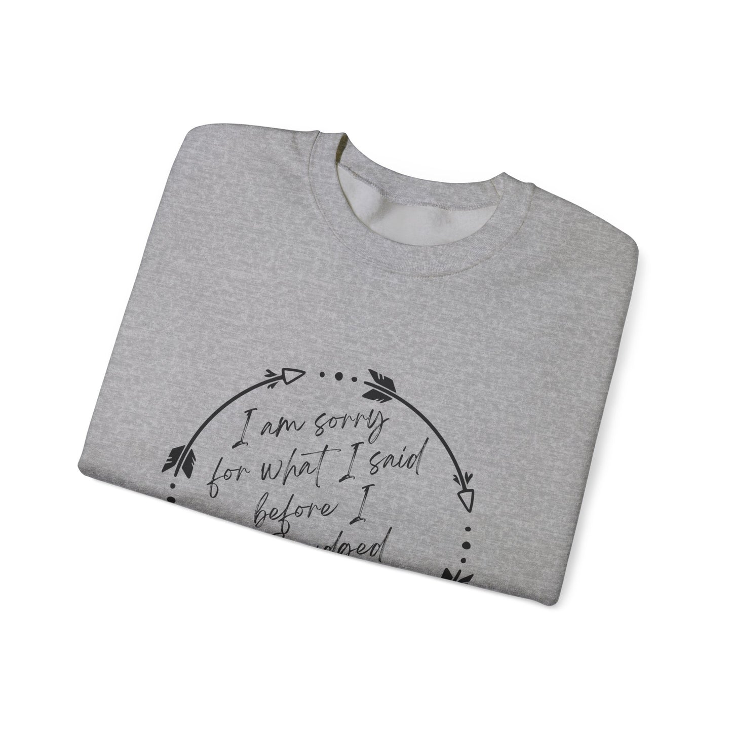 Indigenous "I'm sorry for what I said before I smudged" whimsy native design, Crewneck top