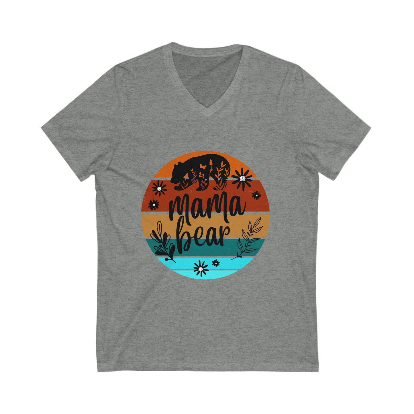 Mama Bear Sunset Shirt, Unisex Tee, Family Matching Shirts, Gifts for Mom, Nature Lover Tshirt, V-Neck Top