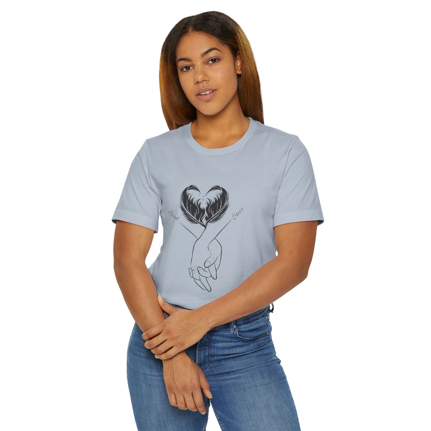 Customizable Holding Hands Hearts T-Shirt