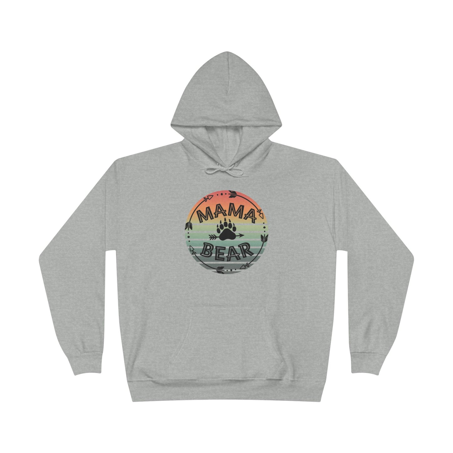 Hoodie Sweatshirt, Mama Bear Indigenous Inspired Design, Unisex EcoSmart® Pullover, Family Gift, Cozy Apparel, Sustainable