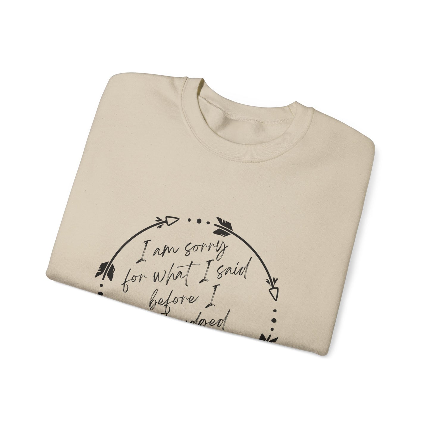 Indigenous "I'm sorry for what I said before I smudged" whimsy native design, Crewneck top