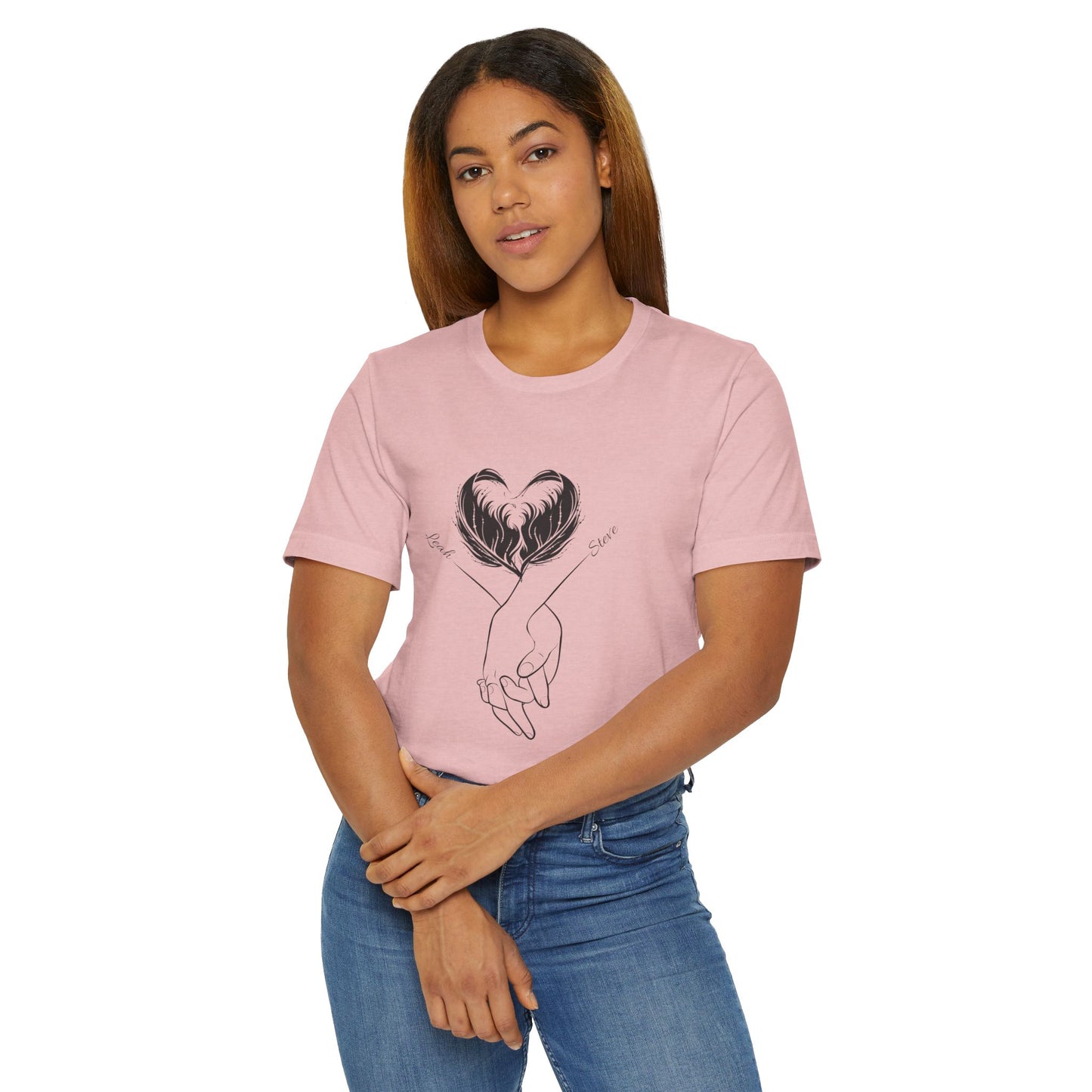 Customizable Holding Hands Hearts T-Shirt