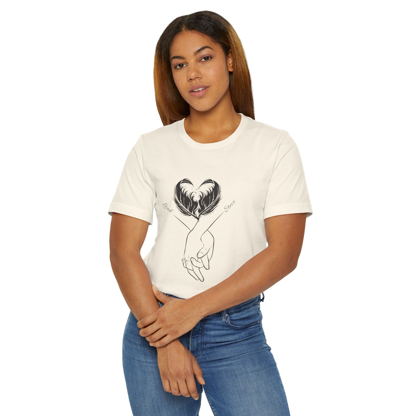 Customizable Holding Hands Hearts T-Shirt