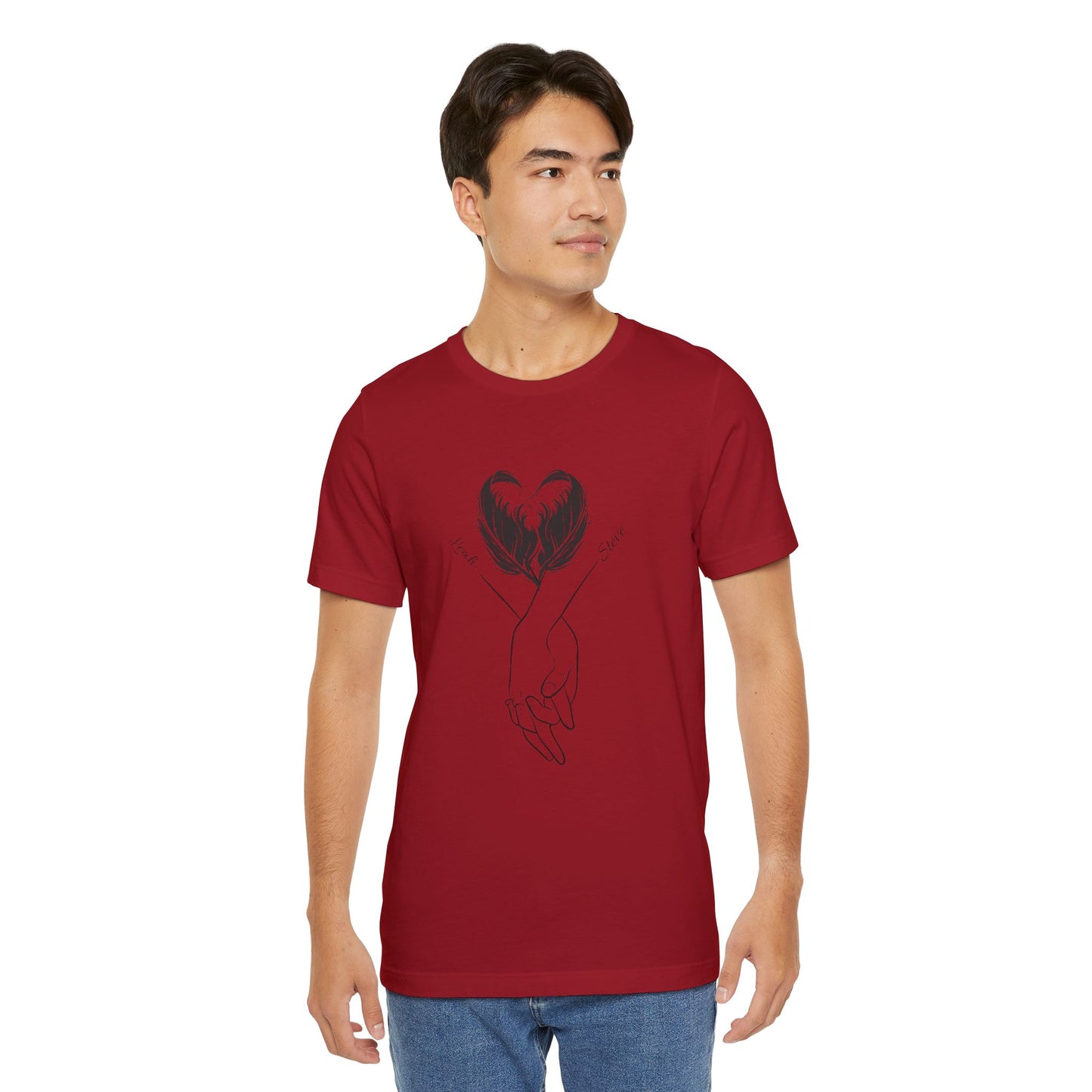 Customizable Holding Hands Hearts T-Shirt