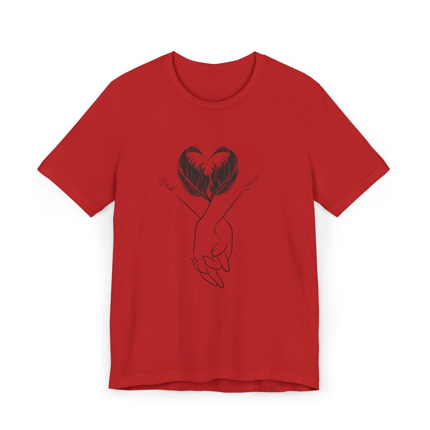 Customizable Holding Hands Hearts T-Shirt