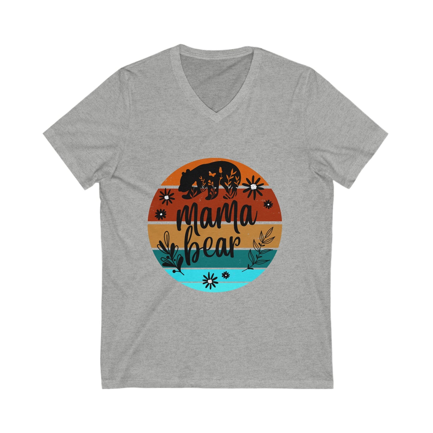 Mama Bear Sunset Shirt, Unisex Tee, Family Matching Shirts, Gifts for Mom, Nature Lover Tshirt, V-Neck Top